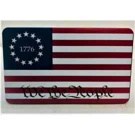American 1776 AMERICAN FLAG, WE THE PEOPLE, Aluminum Trailer Hitch plug Cover, UV, 3"X 5"
