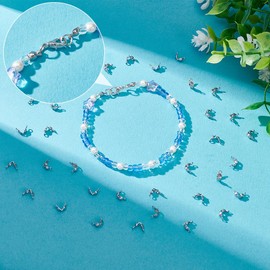 UNICRAFTALE About 250Pcs Stainless Steel Bead Tips Open Bead Tips Knot Covers Clamshell Calotte Bead Tip Metal Fold-Over Bead Tips 1mm Small Hole End Caps for Jewelry Making Accessories