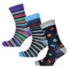 Budget Gifts 12 Pairs - Men's Socks Multicoloured Striped Cotton
