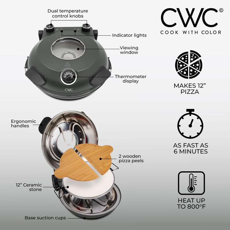 Cook With Color Electric Indoor Pizza Oven – Crispy Crust