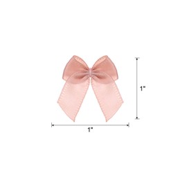sourcing map 150Pcs Mini Ribbon Bow 1" Mini Fabric Satin Ribbon Flower Bows for Craft DIY Sewing Wedding Birthday Party Gift Wrap Bows Pale Mauve