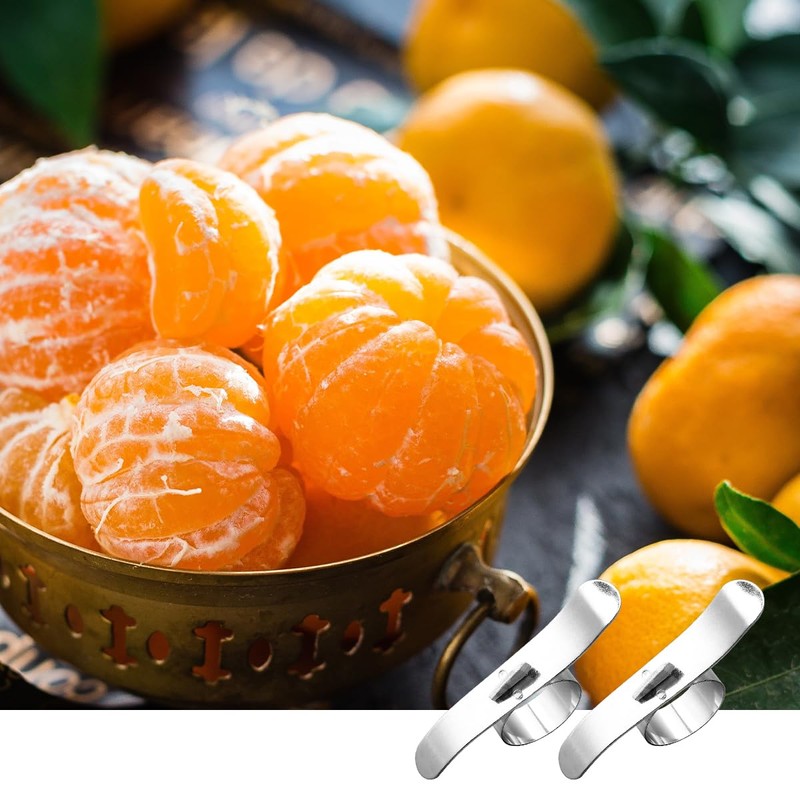 2Pcs Stainless Steel Orange Peeler, Jagowa Citrus Fruit Peeler Peeling