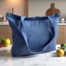 Ardorion Shopping Bag with Zip Cotton Bag Blank Shopping Bag Shopper Jute Bag Large Tote Bag Fabric Bag for Painting Travel Bag Tote Bag, multicoloured