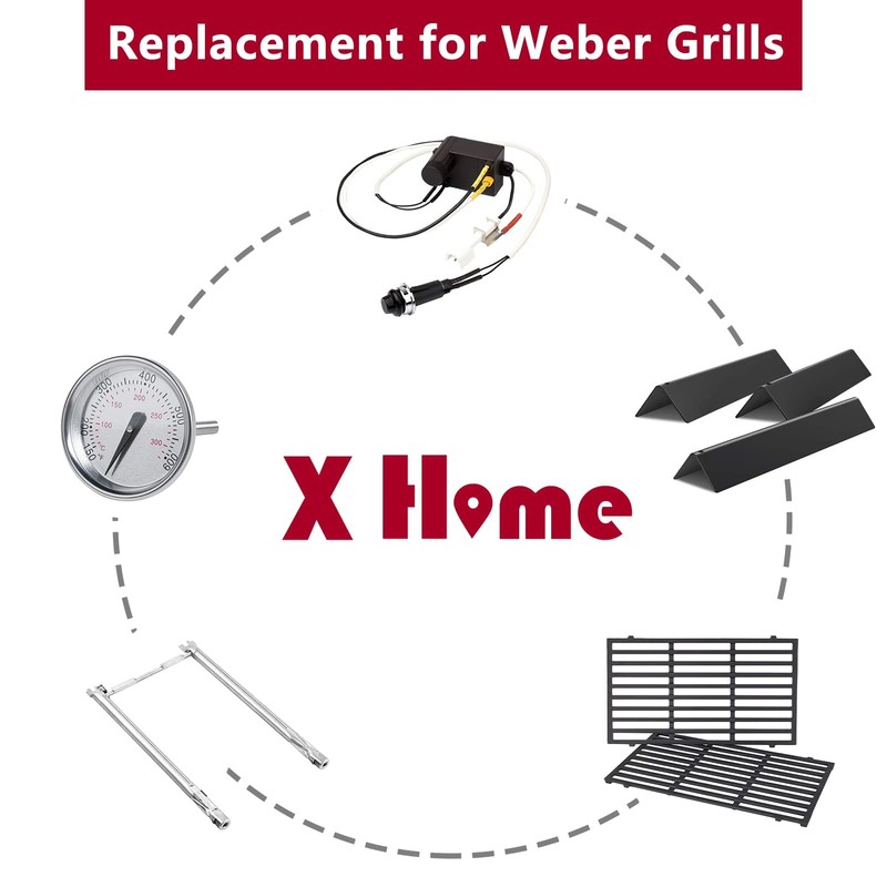 X Home 15.3" Heavier Flavorizer Bars Replacement for Weber Spirit