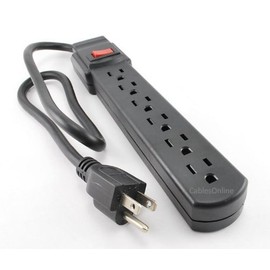 6 Outlet Surge Strip , Horizontal , 90 Joules, 36 Inch (3 Foot) Cable