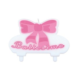 Di&Gi Candelina per Torta Sagomata Battesimo Rosa Cm. 13x8