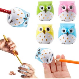 1Pc Random Color Cute Cartoon Animal Owl Pattern Double Holes Pencil Sharpeners Creative Stationery School Prize for Kids Pencil Sharpeners