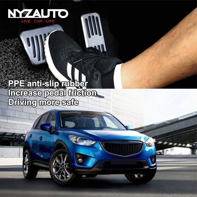 NYZAUTO Anti-Slip Performance Foot Pedal Pads kit Compatible with Mazda
