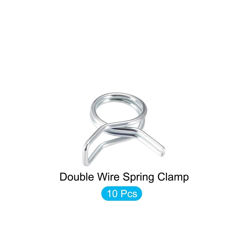 METALLIXITY 10pcs Spring Hose Clamps (9mm) Double Wire Spring Steel