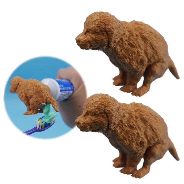 Funny Golden Retriever Puppy Poop Toothpaste Dispenser, Dog Toothpaste Topper,