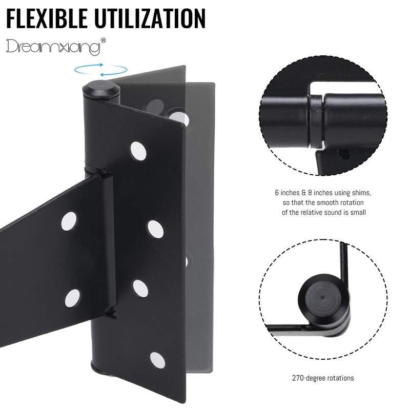 10 Inch T-Strap Gate Hinges, Heavy Duty Shed Barn Door
