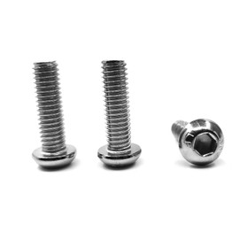 M6-1 x 20mm Button Head Socket Cap Bolts Screws, 304 Stainless Steel 18-8, Allen Hex Drive, Full Thread, Bright Finish, Machine Hexagon Screw Drive 50PCS (M6x20)