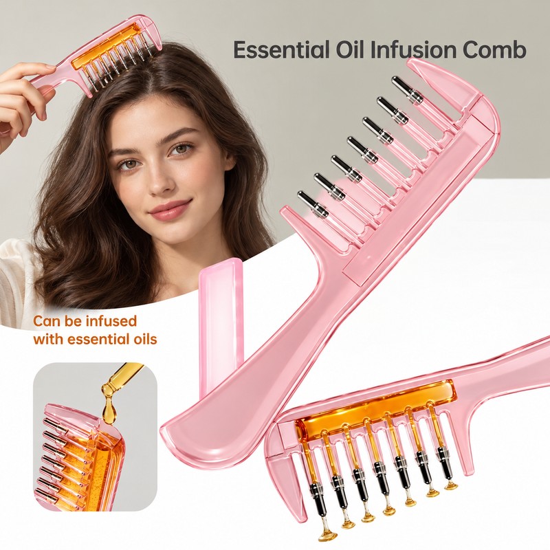 Hair Oil Applicator Comb for Scalp Care – Transparent Liquid