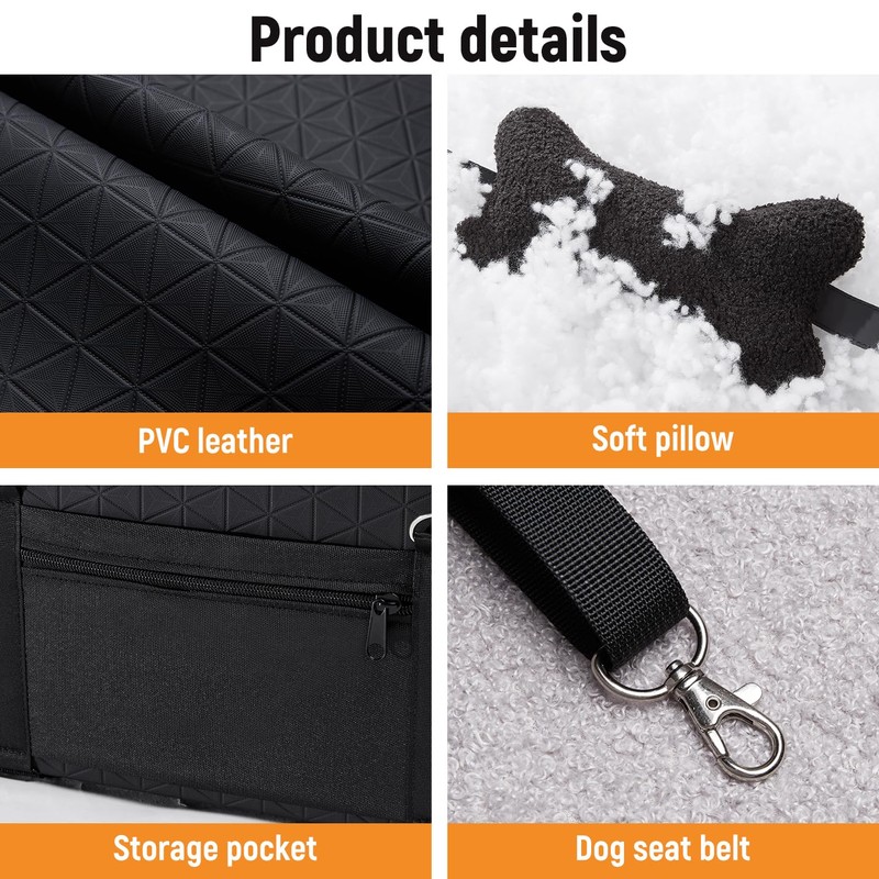 YJGF Center Console Dog Car Seat,Pet Car Seats for Small