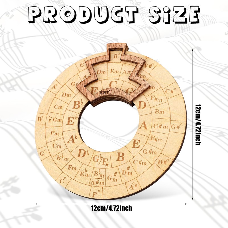 Wooden Melody Tool, Circle Of Fifths Chord Wheel Wooden Chord
