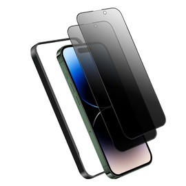 [2 pieces] 28° Peeping Prevention, Tempered Glass Film, LCD Screen, 6.1 inch, Full Protection Film, Bubble Free, 9H Hardness, Smooth Touch Control, Fingerprint Protection, Shatterproof, Guide Frame,