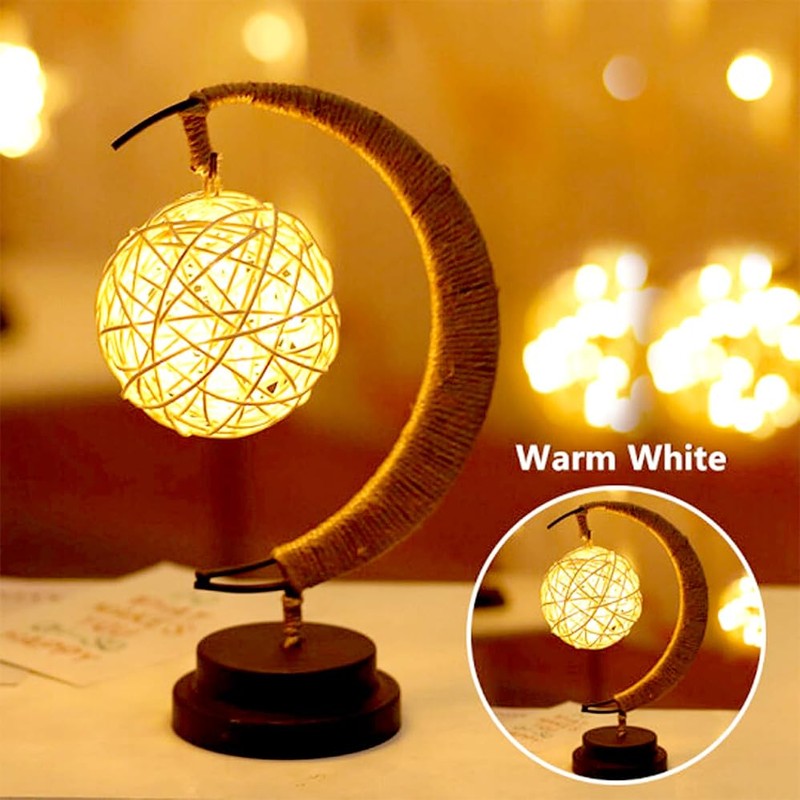 Betterlifewj Magic Moon Lamp - Night Light. Hanging Half Moon