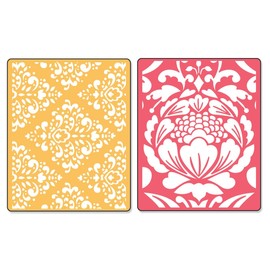 Sizzix Textured Impressions Embossing Folders, Baroque and Flowertopia Set by Dena Designs, Pack of 2