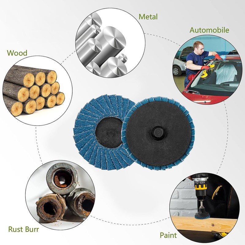 48 Pcs Flap Discs 2 Inch, 80 Grit Die Grinder
