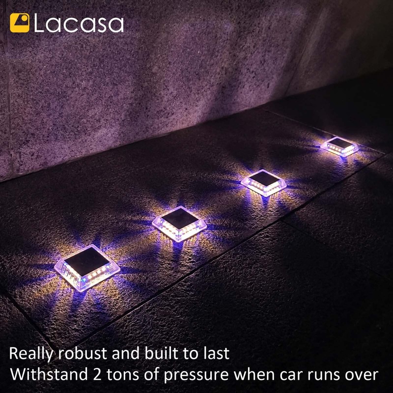 Lacasa Outdoor Solar Light, 4 Pack 30LM IP68 Waterproof Solar
