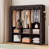 SORCEDAS Portable Closet Wardrobe Storage Organizer Metal Hanging Rack Non-Woven