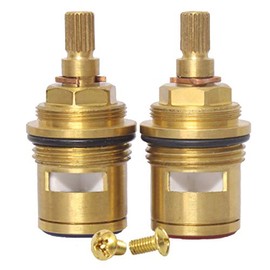 Gaosin - Lavabo de baño 2 unids par 3/4 '' cartucho de disco de cerámica reemplazo mezclador caliente y frío grifo interior grifo válvula...