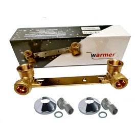 Wärmer System 15mm x 1/2 Concealed Shower Screen Bracket Fixing Plate with S Connector Adapter: Secure Installation for Shower Faucets