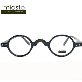Miasto Eyewear (6 PAIRS) MIASTO SMALL MINI OVAL ROUND RETRO READERS READING GLASSES +1.50 BLACK
