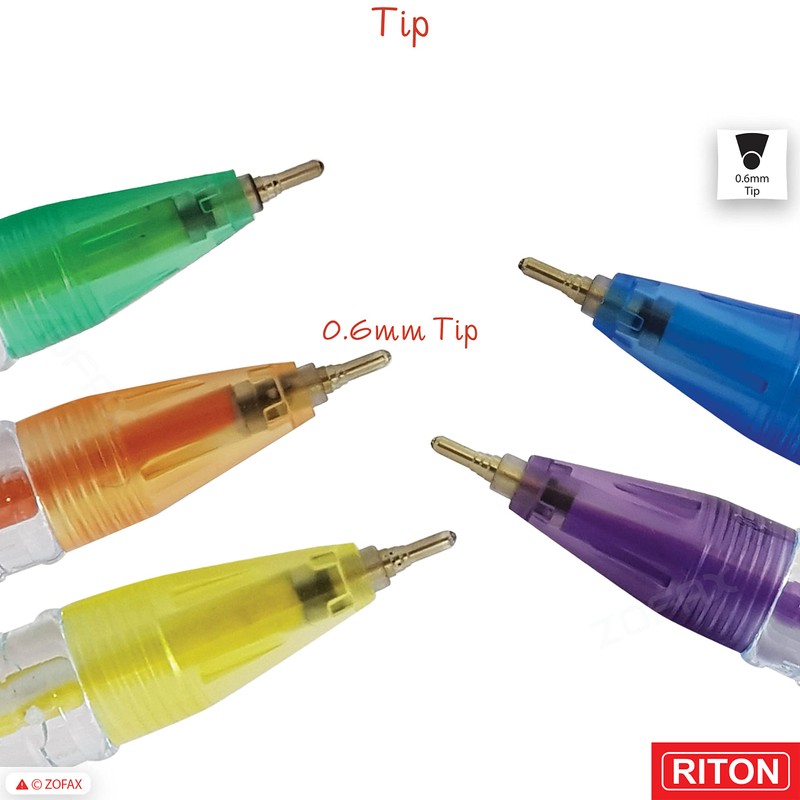 RITON Lucky 5 x 0.6mm Soft Needle Tip BLUE Ballpoint