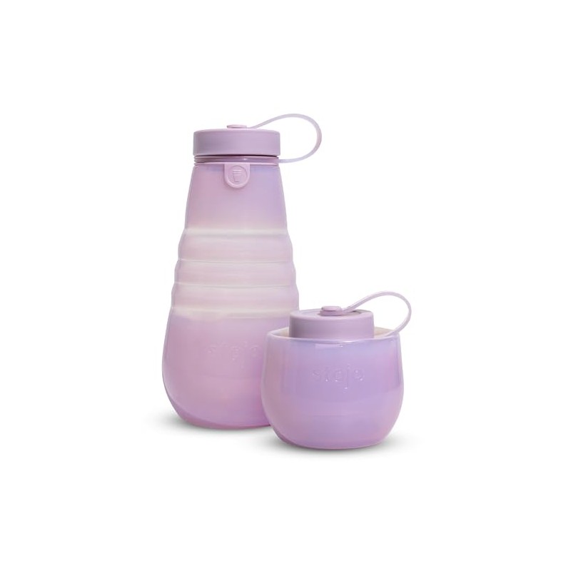 STOJO Collapsible Sports Water Bottle - Leak-Proof Reusable Silicone Travel