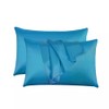 Black Horse Silk Satin Pillow Cases 2 Pack TEAL, Silky