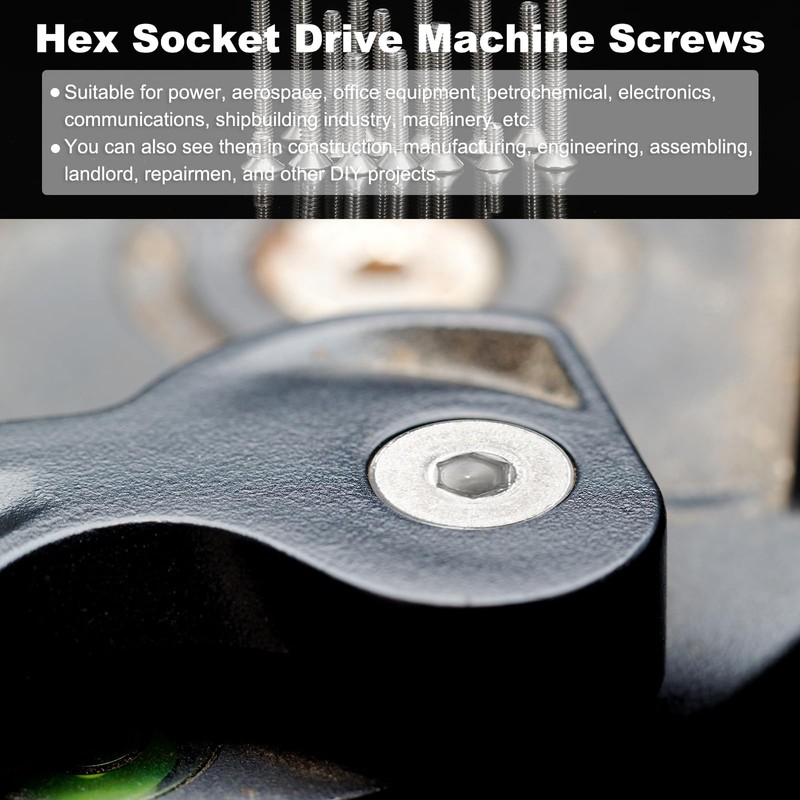 PATIKIL #8-32 x 1/4 Inch Flat Head Socket Cap Screws,