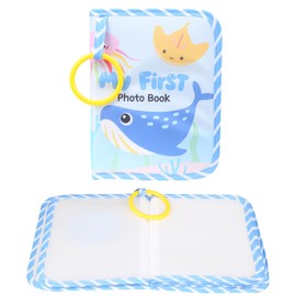 EBQOSK My First Photo Album for Baby, 12 Photos 4x6" My First Family Album Book with Soft Cloth Cover & Hook for Newborn, Toddlers, Kids, Baby, Ocean Theme