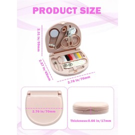 Mini Sewing kit - Portable Travel Sewing kit - Includes Scissors, Thimble, Buttons, Safety pins - Ideal for Home, Travel, and Emergency Repairs (Pink)