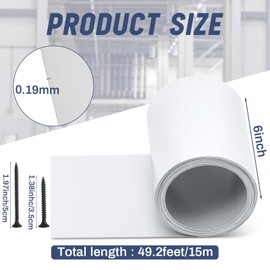 Yaocom White Grey Aluminum Flashing Roll Roof Flashing, Prevents Roofing Stains, Aluminum Roll Flashing Weatherproofing Garden Roof Strip for Moss Prevention(6inch X 50ft)