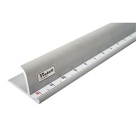 Victor - Regla de seguridad profesional de aluminio de 12 pulgadas con borde protector de dedos y base antideslizante, ideal para proyectos de corte d