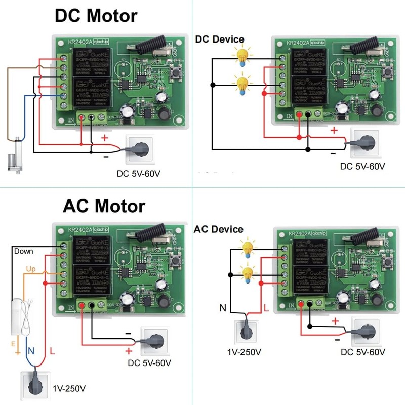 QIACHIP RF Wireless Remote Control Switch 2 Channels 433 MHz
