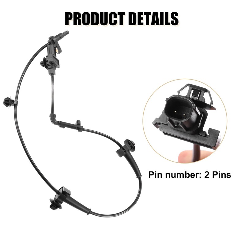 Unifizz 2pcs Black 57450-TR3-A02 57455-TR3-A02 ABS Wheel Speed Sensor Front