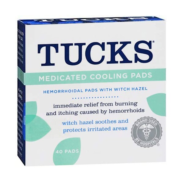 Tucks, Medicated Cooling Pads with Witch Hazel, 40 ct