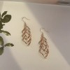 Unbranded 14K Rose Gold Plated Twist Leaf Dangle Drop Earrings