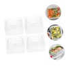 KICHOUSE 4pcs Lunch Box Snack Box Covers Food Storage Bin