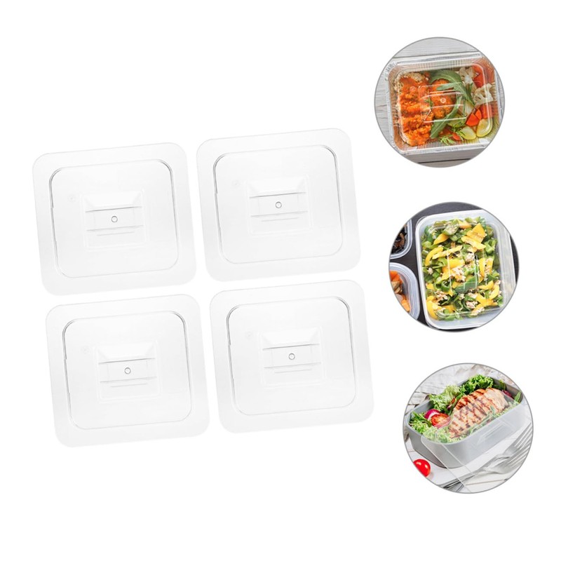 KICHOUSE 4pcs Lunch Box Snack Box Covers Food Storage Bin