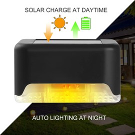 jindaaudio Solar Deck Lights, 4 Pack Warm White Outdoor Waterproof Solar Lights Around Pool, Solar Lights for Outdoor Stairs, Steps, Fences, Railings, Courtyards and Terraces.