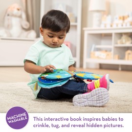 Melissa & Doug K's Kids Itsy-Bitsy Spider 8-Page Soft Activity Book for Babies and Toddlers - Cloth Baby Book And Sensory Toy With Textures To Grasp And Pages To Play Peekaboo, Ages 1 Month+