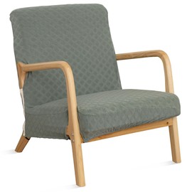 SONNACH Stretch Arm Chair Covers,Mid-Century Modern Chair Cover Reading Armchair Covers,Upholstered Living Room Chair Covers Waffle Fabric Armchair Cover for Bedroom, Balcony (sage)