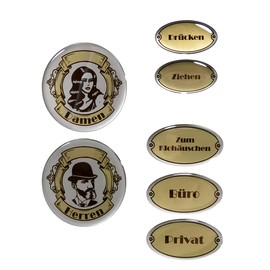 BIKE-label Door Sign 3D Sticker Silver Look Notice Signs Office Toilet 90008-VA