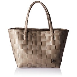 Handed By Tote Bag by Unek Goods | Recycled & Reusable | Woven & Handmade | Silver, Paris Style | 12" x 9.5" x 10.5"