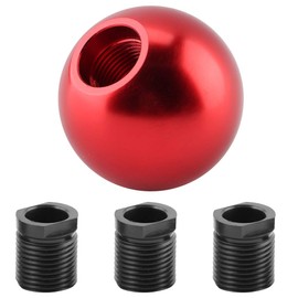 Fydun Red Universal Shift Knob Round Ball Shape Manual Shift Head with 3 Adapters