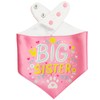 Big Sister Dog Bandana with Snap Button - Pink Silky