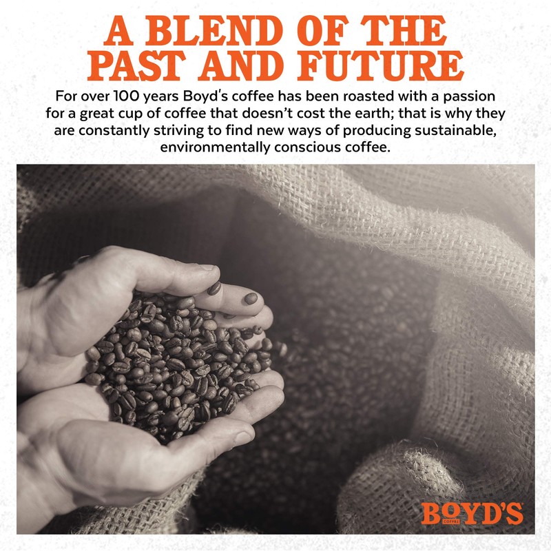 Boyd's Organic Red Wagon Coffee Dark Roast, 12 Count (Pack